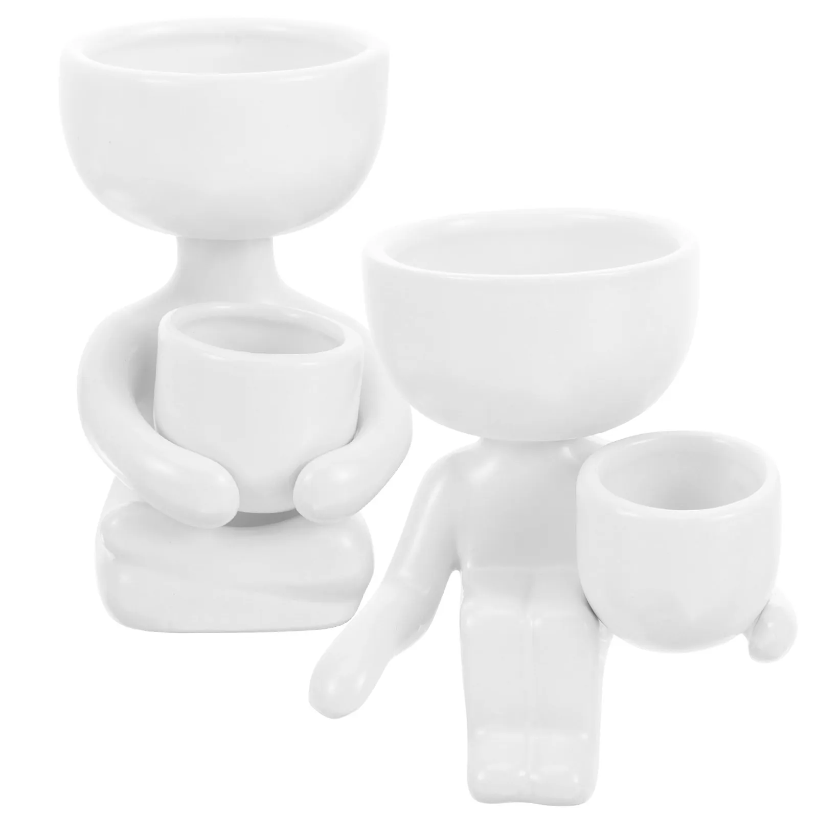 2Pcs Ceramic Succulent Plant Pots Human Shaped Small Cactus Planter Pots for Desk Windowsill Bookshelf Office Garden Decorative
2Pcs Ceramic Succulent Plant Pots Human Shaped Small Cactus Planter Pots for Desk Windowsill Bookshelf Office Garden Decorative