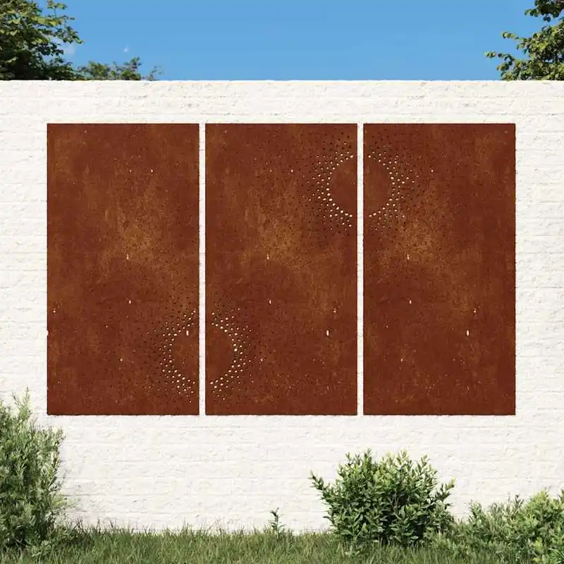 Patio Wall Decorations 3 pcs 41.3"x21.7" Corten Steel Sun Design
Patio Wall Decorations 3 pcs 41.3"x21.7" Corten Steel Sun Design