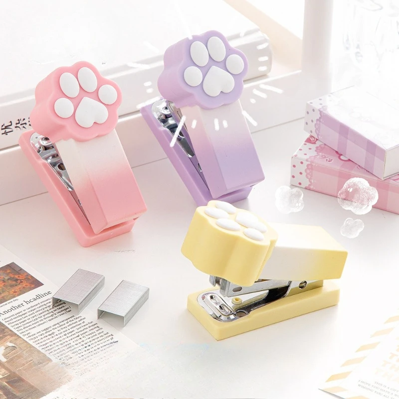 Cute Gradient Color Cat Paw Stapler Student Stationery Kawaii School Office Binding Supplies for Girl Suitable for 24/6 Staples
Cute Gradient Color Cat Paw Stapler Student Stationery Kawaii School Office Binding Supplies for Girl Suitable for 24/6 Staples