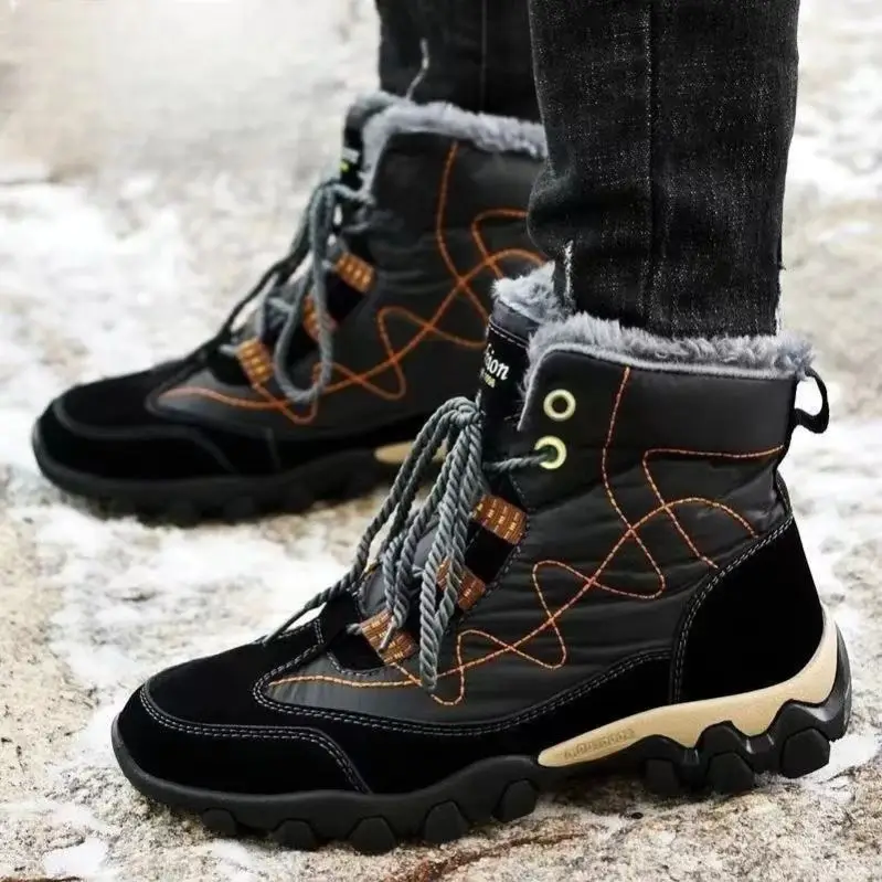 Thickened Fleece Lined High Top Snow Boots Men's Winter Outdoor Waterproof Cotton Shoes Climbing Mountaineering Boots
Thickened Fleece Lined High Top Snow Boots Men's Winter Outdoor Waterproof Cotton Shoes Climbing Mountaineering Boots