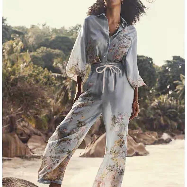 2024 Australian Cotton Linen Set Collared Single Button Floral Print irt Holiday Top with Dstring Pants Faionable Wome...
2024 Australian Cotton Linen Set Collared Single Button Floral Print irt Holiday Top with Dstring Pants Faionable Wome...