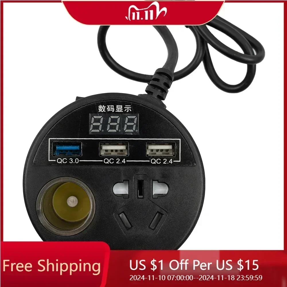 Portable Car Power Inverter 150W DC 12V To AC 220V Inverter Charger Converter Adapter LED Display Sockets With QC 3.0 USB Port
Portable Car Power Inverter 150W DC 12V To AC 220V Inverter Charger Converter Adapter LED Display Sockets With QC 3.0 USB Port