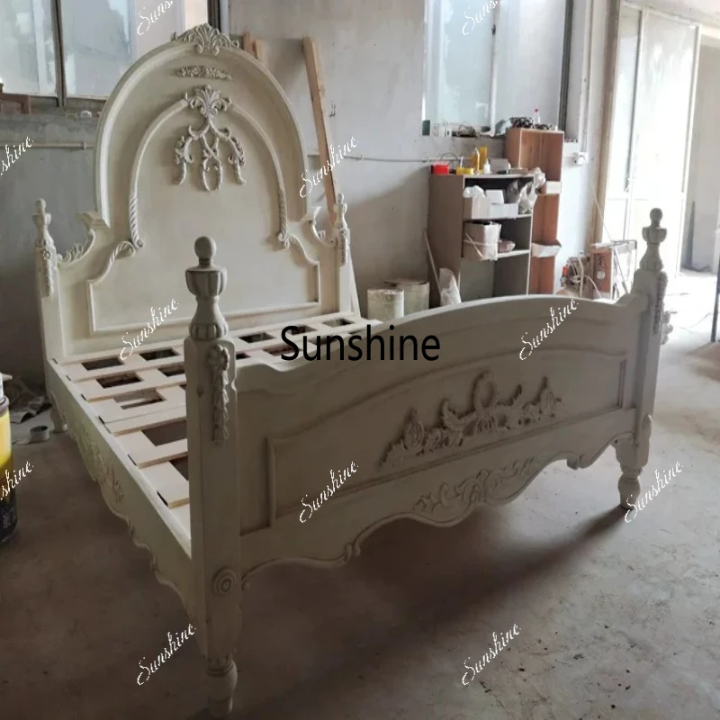 French princess bed solid wood carving flower light luxury retro old, pastoral, rural
French princess bed solid wood carving flower light luxury retro old, pastoral, rural