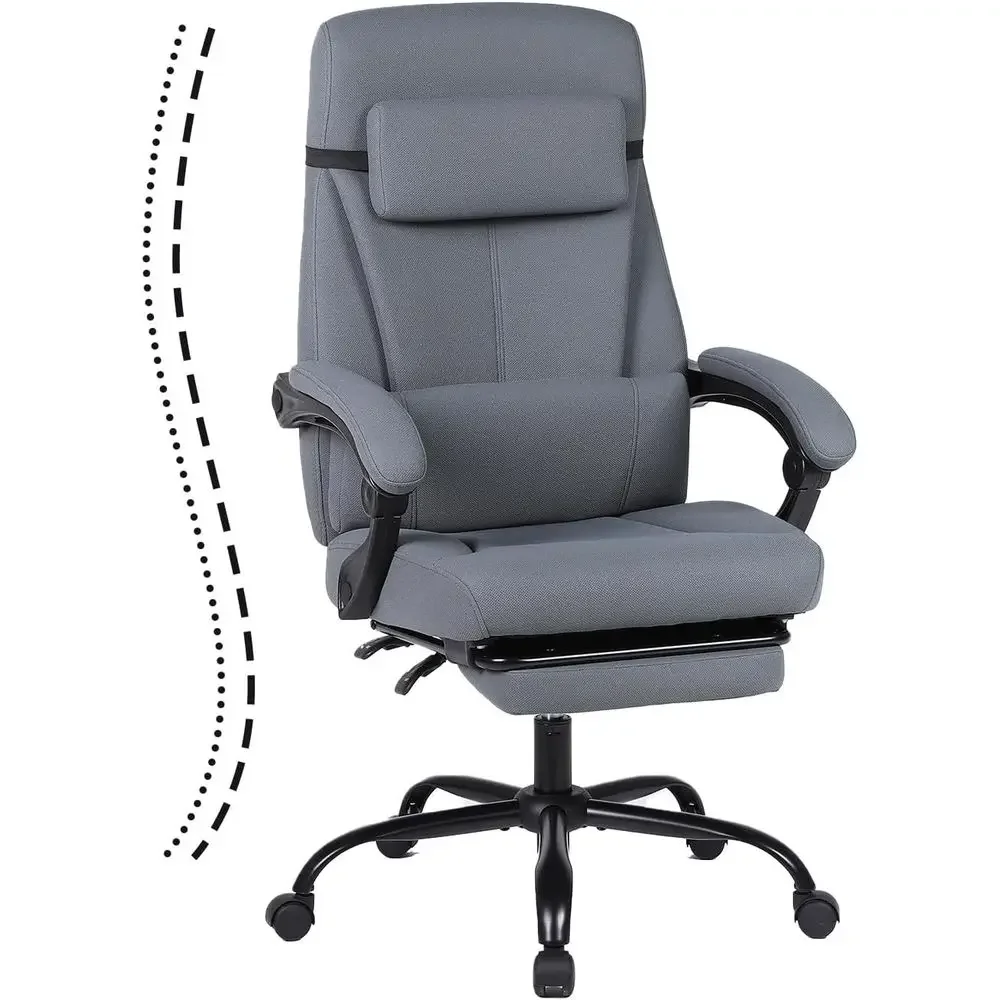 Ergonomic High-Back Reclining Fabric Office Chair with Footrest for Big and Tall, Comfortable Executive Desk Chair for Home or O
Ergonomic High-Back Reclining Fabric Office Chair with Footrest for Big and Tall, Comfortable Executive Desk Chair for Home or O