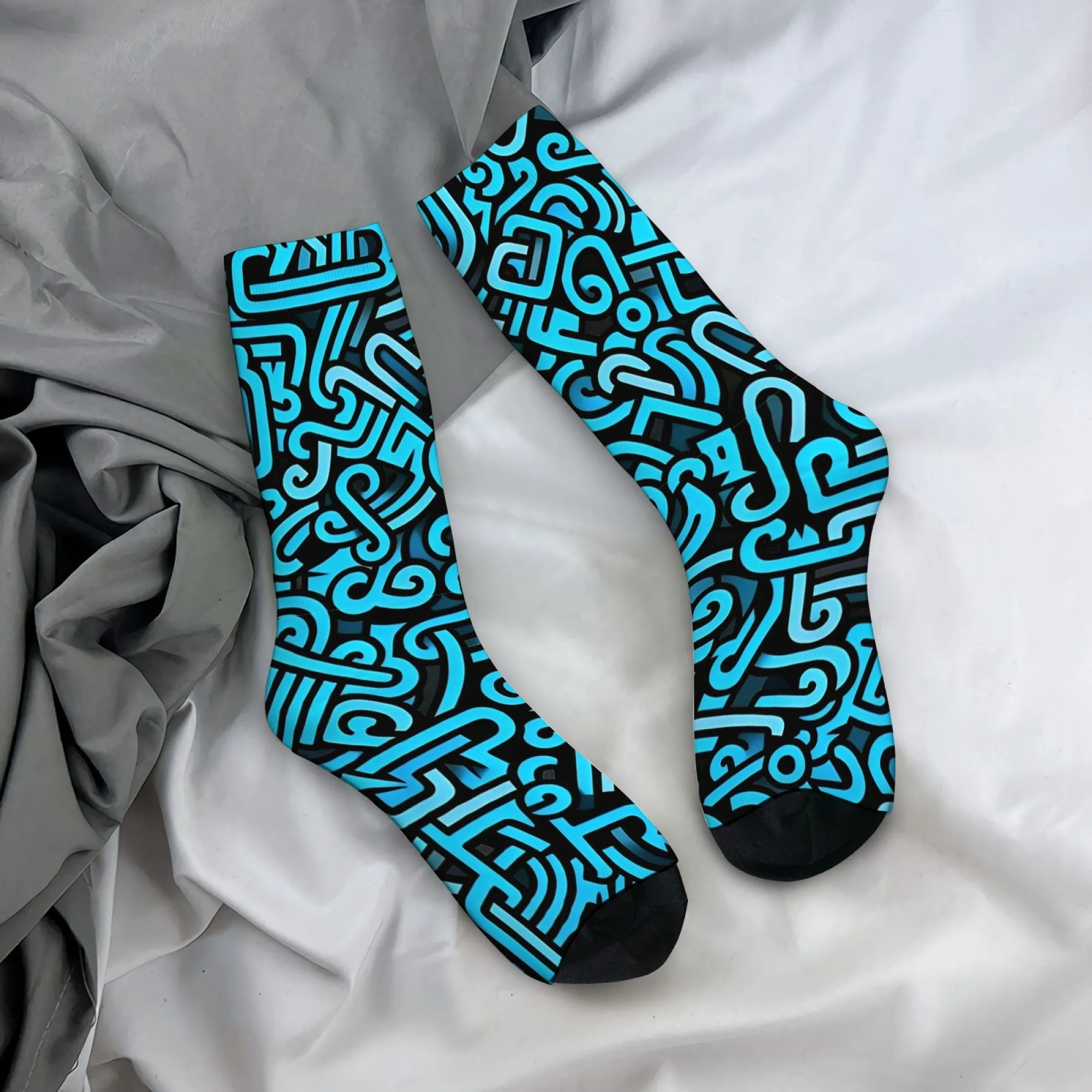 Blue and Black Abstract Line Print Men's Mid-calf Socks Futuristic and Stylish for A Rebellious Street Breathable Outdoor Wear
Blue and Black Abstract Line Print Men's Mid-calf Socks Futuristic and Stylish for A Rebellious Street Breathable Outdoor Wear