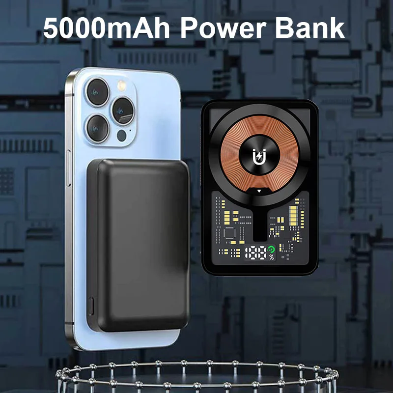 Magnetic 5000mAh Power Bank Transparent External Battery Wireless Powerbank Portable Battery For iPhone 14 13 12 Samsung Xiaomi
Magnetic 5000mAh Power Bank Transparent External Battery Wireless Powerbank Portable Battery For iPhone 14 13 12 Samsung Xiaomi