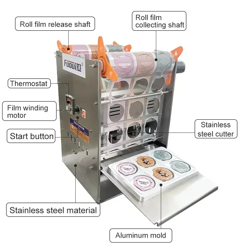【Лучшие продажи】Полуавтоматическая упаковочная машина, бумажная пластиковая пленка, машина для запечатывания кофейных чашек для йогурта, упаковщик чашек для соуса для томатного соуса
【Лучшие продажи】Полуавтоматическая упаковочная машина, бумажная пластиковая пленка, машина для запечатывания кофейных чашек для йогурта, упаковщик чашек для соуса для томатного соуса