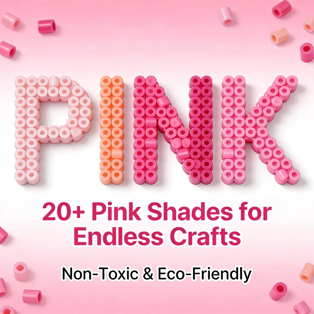 2.6mm Pink Series 24 Colors Fusible Perler Beads, 1000PCS Bulk Refill Pack for DIY Art Craft & Mosaic Puzzle
2.6mm Pink Series 24 Colors Fusible Perler Beads, 1000PCS Bulk Refill Pack for DIY Art Craft & Mosaic Puzzle