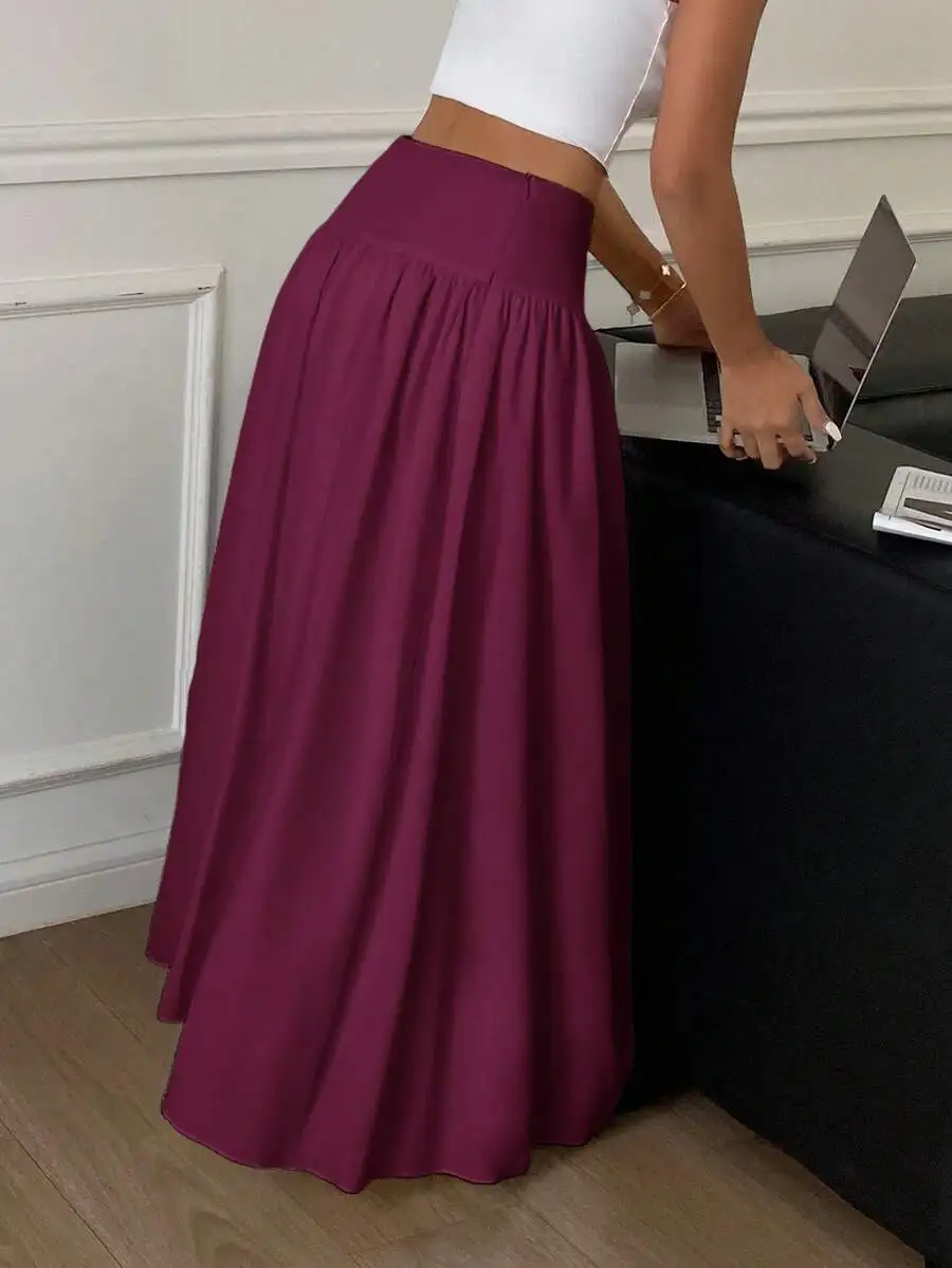 Women Long Solid Color Elastic High Waist Skirt Casual Formal Office Party
Women Long Solid Color Elastic High Waist Skirt Casual Formal Office Party