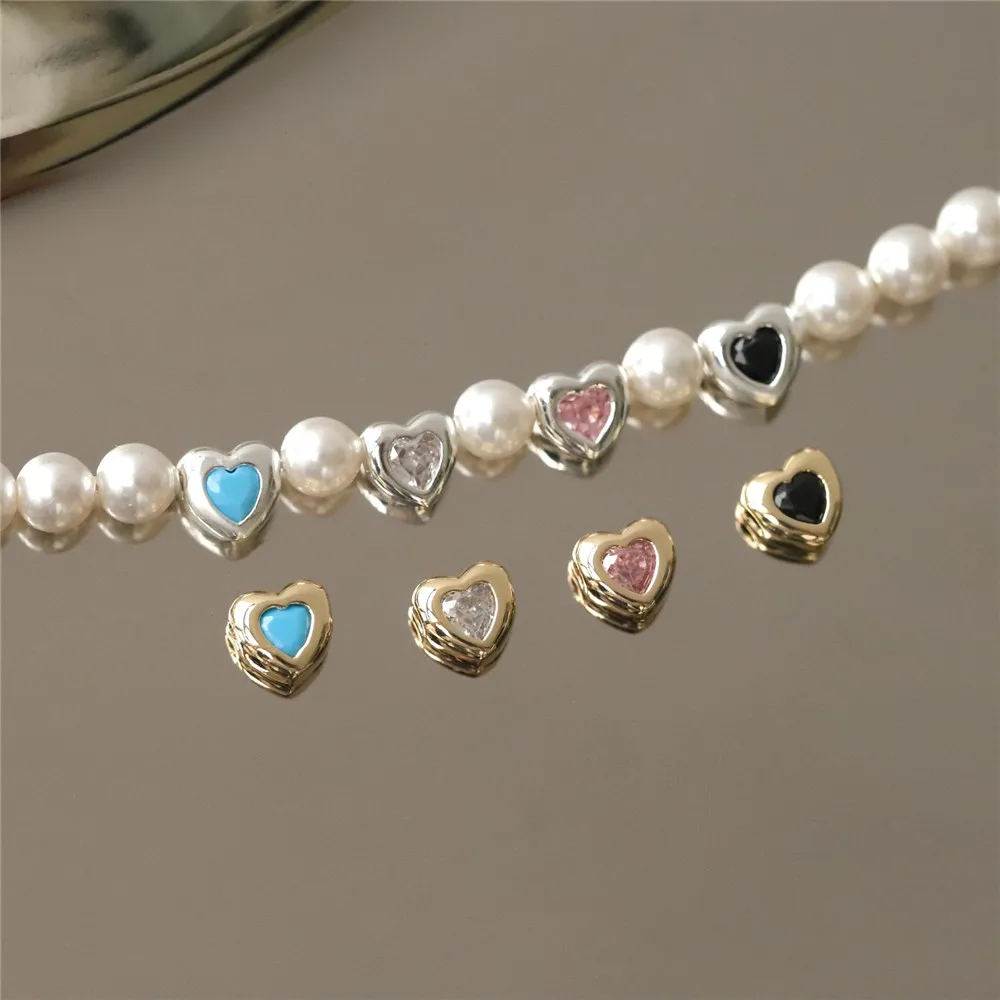Copper-plated Silver-plated Colored Love Zircon Through-hole Beaded Loose Beads DIY Necklace Bracelet Handmade Charm Accessories
Copper-plated Silver-plated Colored Love Zircon Through-hole Beaded Loose Beads DIY Necklace Bracelet Handmade Charm Accessories