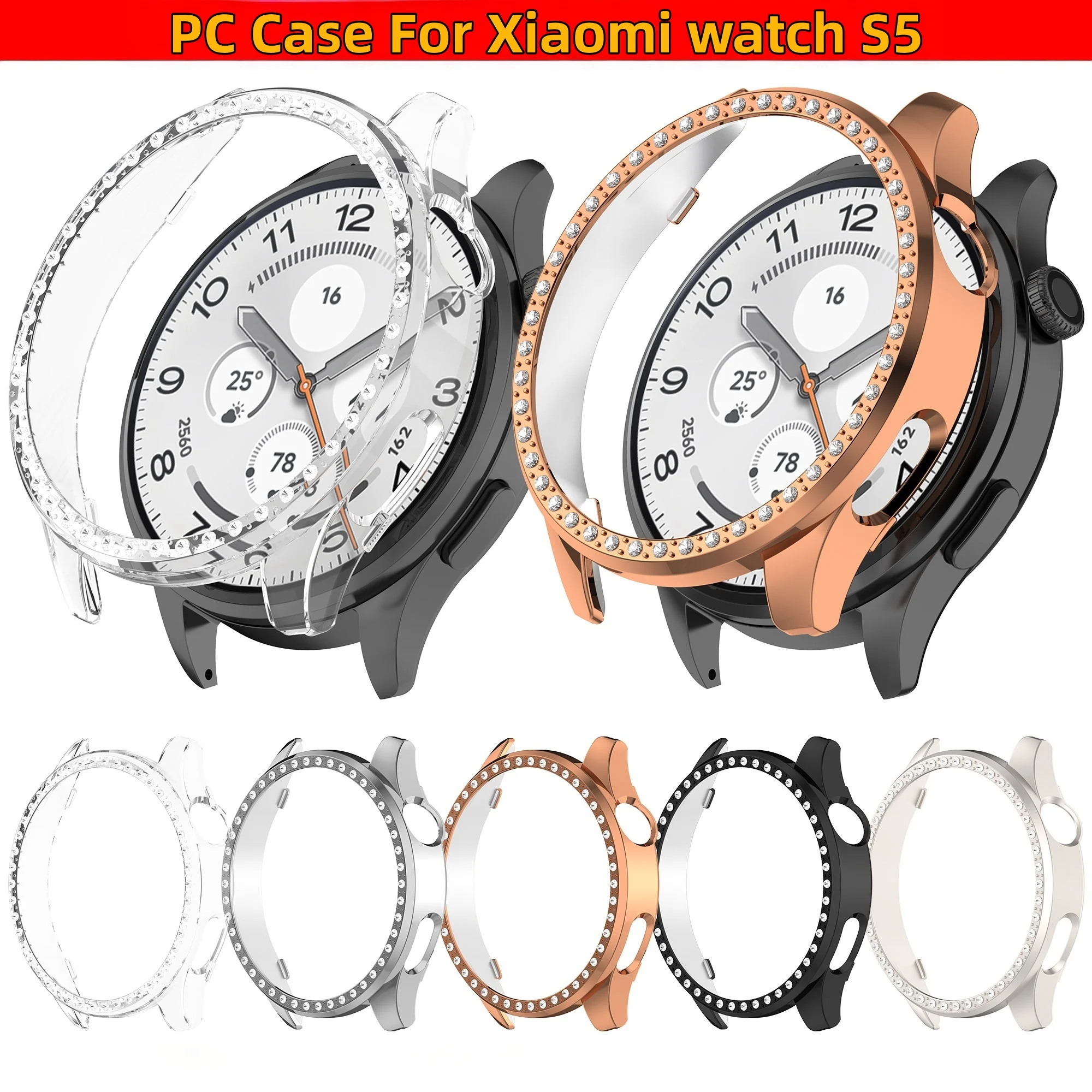 Rhinestone PC Protective Case For Xiaomi Watch S5 Bling Bumper Cover Frame
Rhinestone PC Protective Case For Xiaomi Watch S5 Bling Bumper Cover Frame