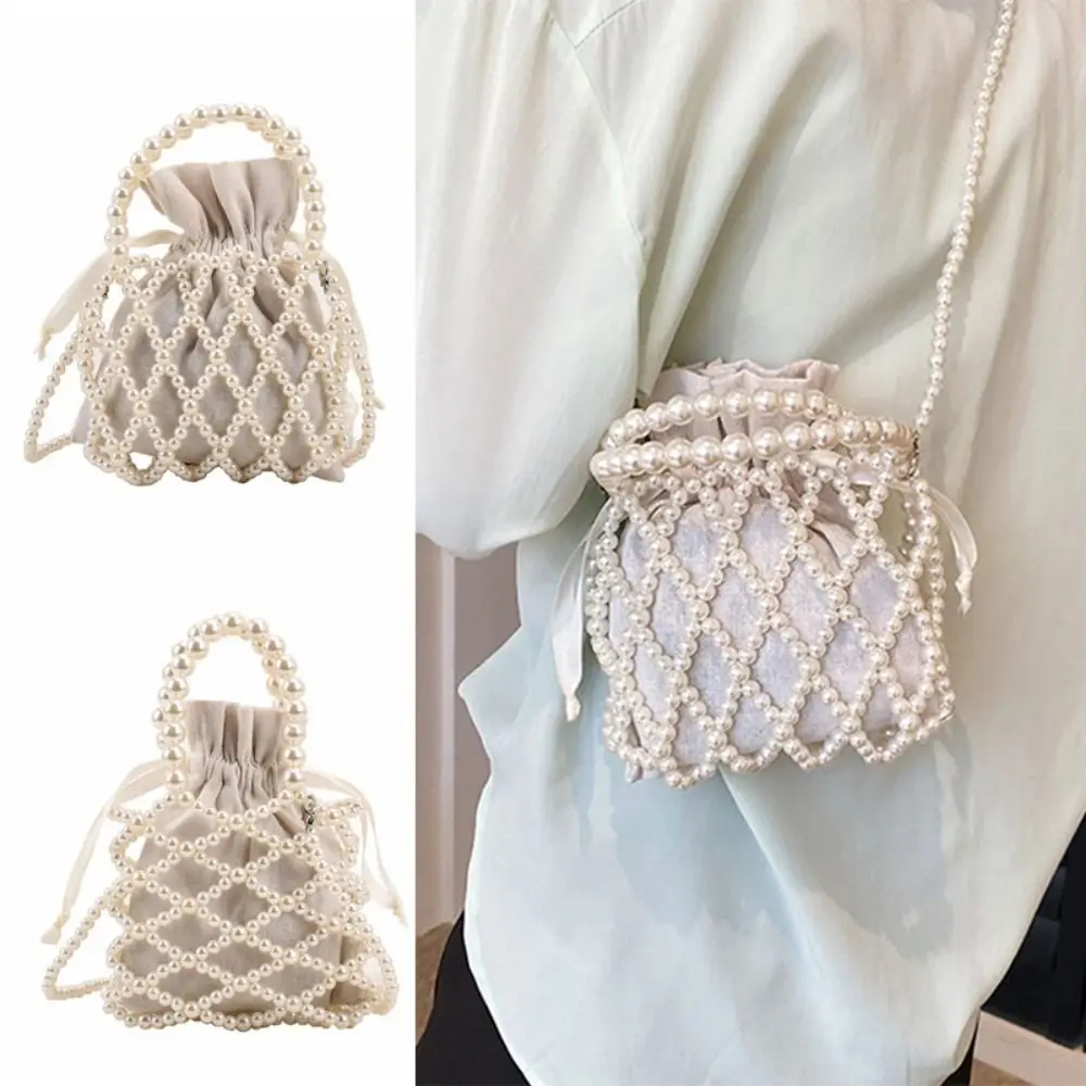 Lightweight Bead String Pearl Bucket Bag Hollowing Out Handmade Weave Crossbody Bag Portable Fashion Women's Handbag Girl
Lightweight Bead String Pearl Bucket Bag Hollowing Out Handmade Weave Crossbody Bag Portable Fashion Women's Handbag Girl