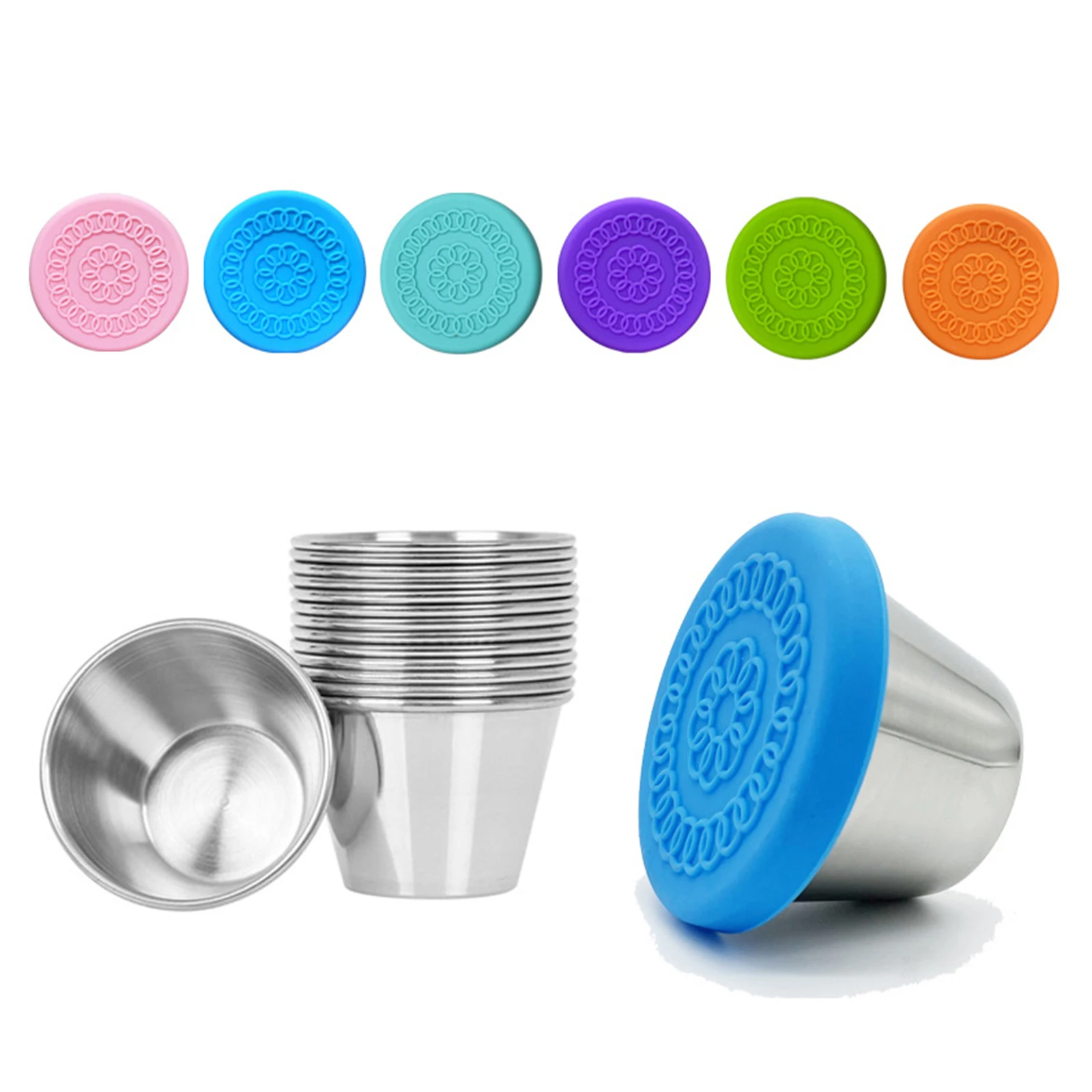Salad Dressing Cups Sauce Container Reusable Leakproof 304 Stainless Steel Condiment Containers With Silicone Lids
Salad Dressing Cups Sauce Container Reusable Leakproof 304 Stainless Steel Condiment Containers With Silicone Lids