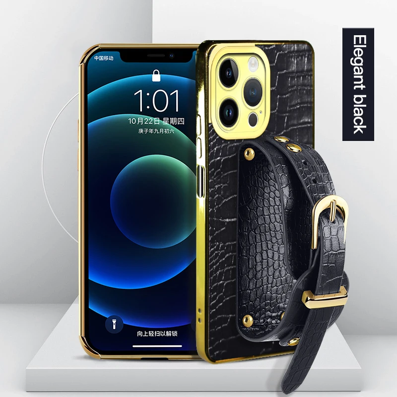 Shockproof Wrist Strap Crocodile Leather Silicone Cases For IPhone Air 16E 17 Pro Max Wristband Holder Soft Cover Phone Case
Shockproof Wrist Strap Crocodile Leather Silicone Cases For IPhone Air 16E 17 Pro Max Wristband Holder Soft Cover Phone Case