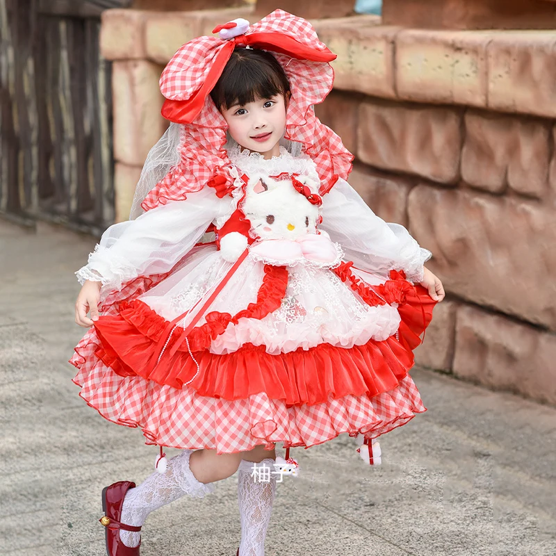 Sanrio Hello Kitty Girls Lolita Princess Dress Party Dress Bow Decoration Dress Ruffled Tutu Skirt Layered Dress Halloween Set
Sanrio Hello Kitty Girls Lolita Princess Dress Party Dress Bow Decoration Dress Ruffled Tutu Skirt Layered Dress Halloween Set
