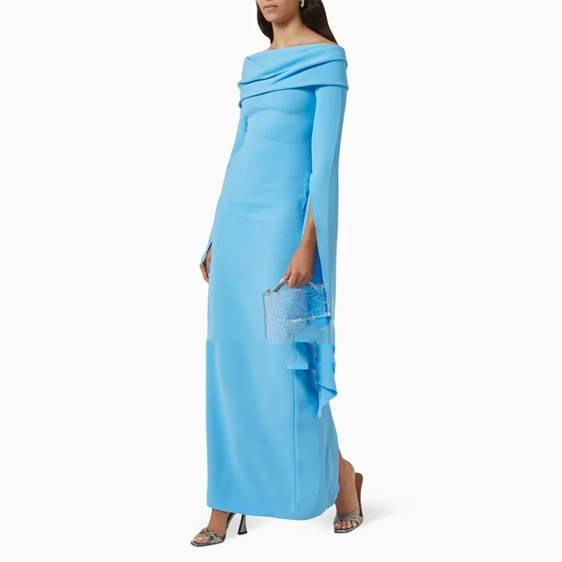 Elegant Satin Line Neckline Evening Dress Party Dress Floor-Length Long Sleeve A-Line Formal Occasion Party Ball Dress
Elegant Satin Line Neckline Evening Dress Party Dress Floor-Length Long Sleeve A-Line Formal Occasion Party Ball Dress