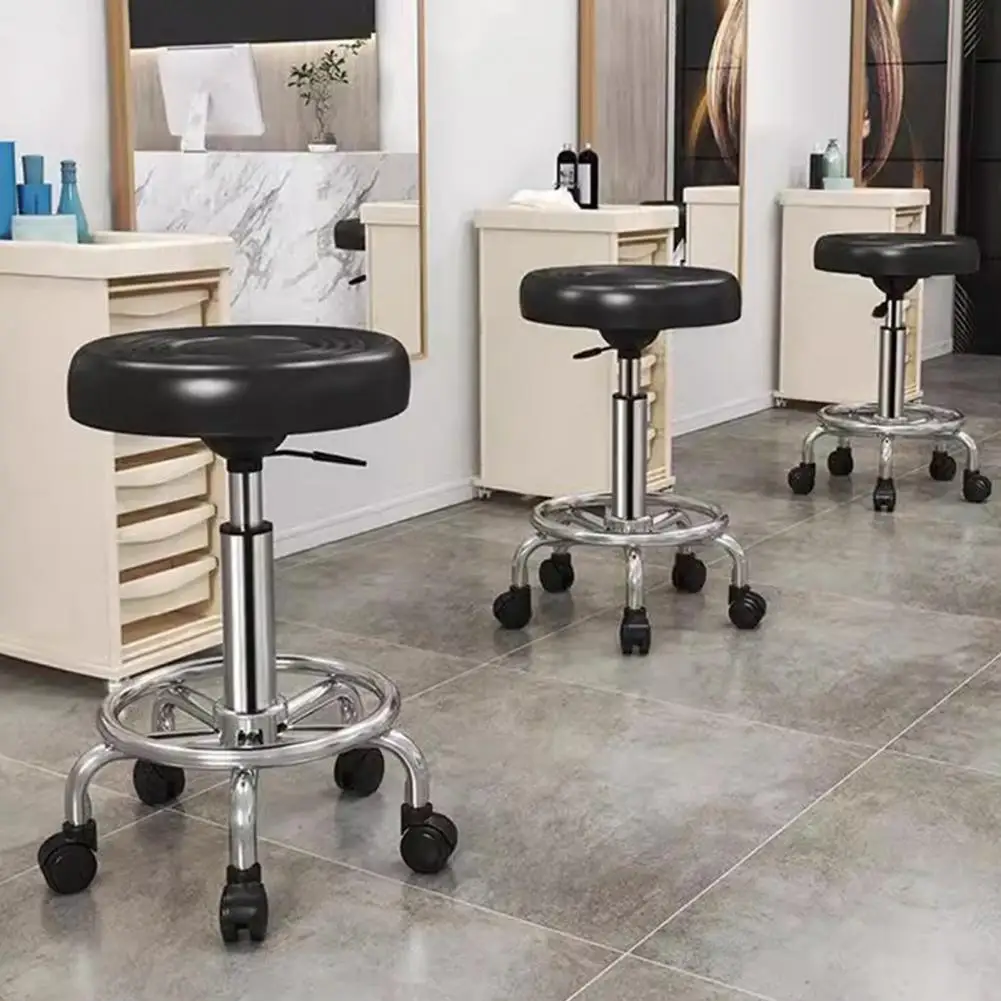 Beauty Stool, Effortless Moving 360-degree Rotation Wheel Bar Stool, Height Adjustable Faux Leather Salon Chair (Black)
Beauty Stool, Effortless Moving 360-degree Rotation Wheel Bar Stool, Height Adjustable Faux Leather Salon Chair (Black)