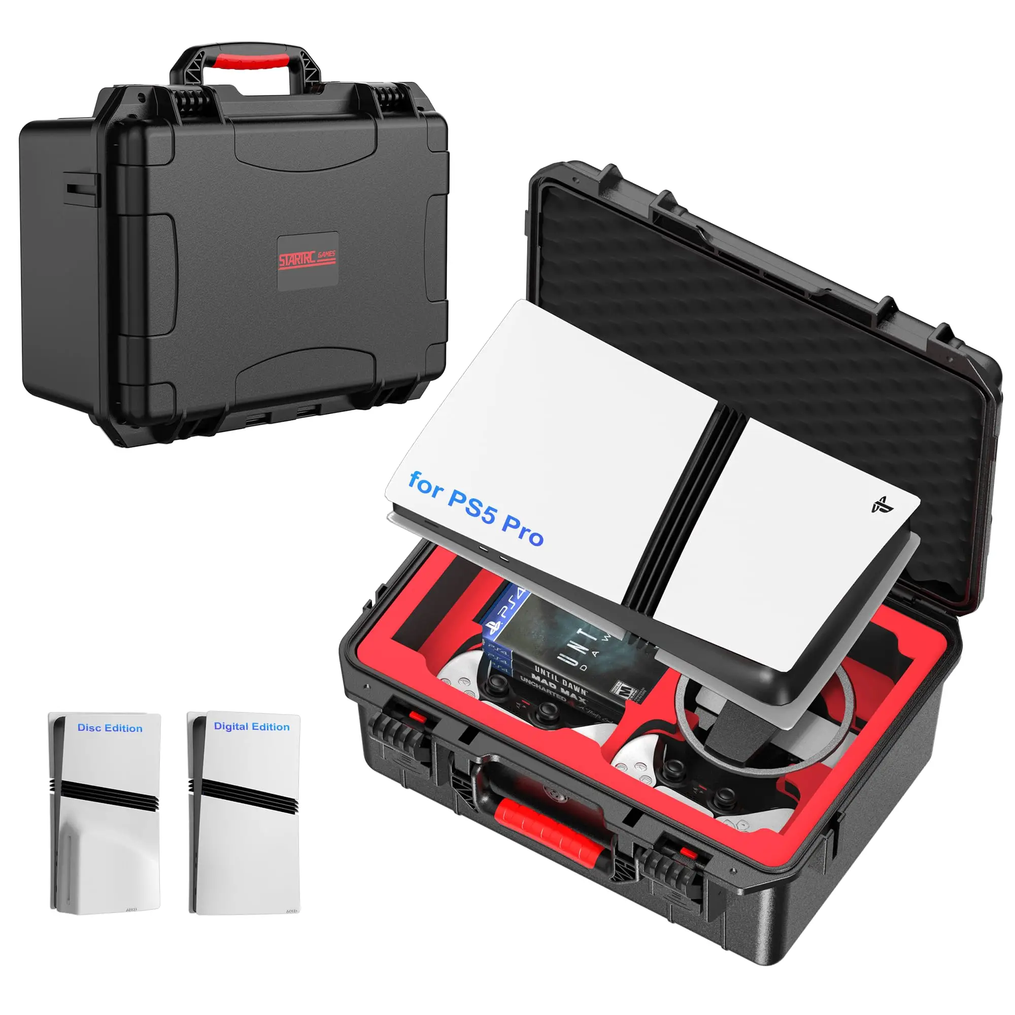 Hard Carrying Case For SONY PS5 Pro Discs/Digital Edition Console Controller Charging Station Vertical Base PS5 Game Accessories