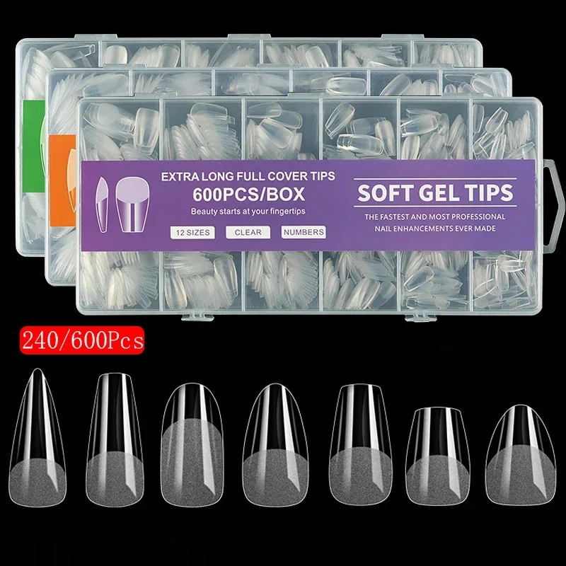 240/600Pcs Soft Gel False Nail Tips Short Square Coffin Almond Artificial Press On Nails Fake Extension X Capsule Manicure Tools
240/600Pcs Soft Gel False Nail Tips Short Square Coffin Almond Artificial Press On Nails Fake Extension X Capsule Manicure Tools