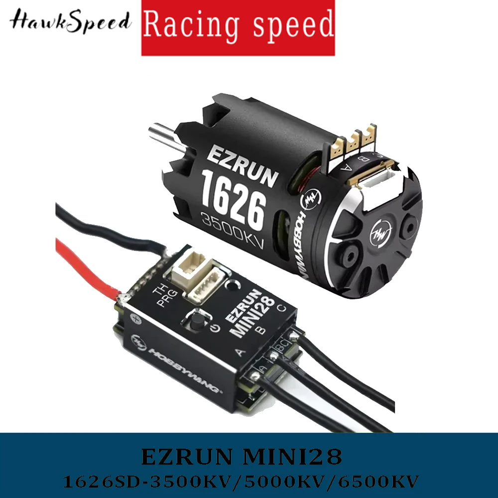 Hobbywing EZRUN 1626 SD 3500 / 5000 / 6500KV Sensored Brushless Motor with MINI28 30A ESC For 1/28 GL Racing/Drift Car
Hobbywing EZRUN 1626 SD 3500 / 5000 / 6500KV Sensored Brushless Motor with MINI28 30A ESC For 1/28 GL Racing/Drift Car