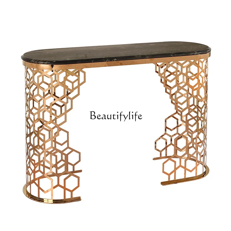 ls 04Modern light luxury entrance table stainless steel marble entrance table sofa back few
ls 04Modern light luxury entrance table stainless steel marble entrance table sofa back few