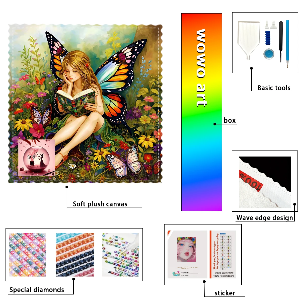 【Bruji_ Diamond Art】The Butterfly Girl in Reading Crystal AB Rhinestone FD Rhinestone Perfect Resin Diamond
【Bruji_ Diamond Art】The Butterfly Girl in Reading Crystal AB Rhinestone FD Rhinestone Perfect Resin Diamond