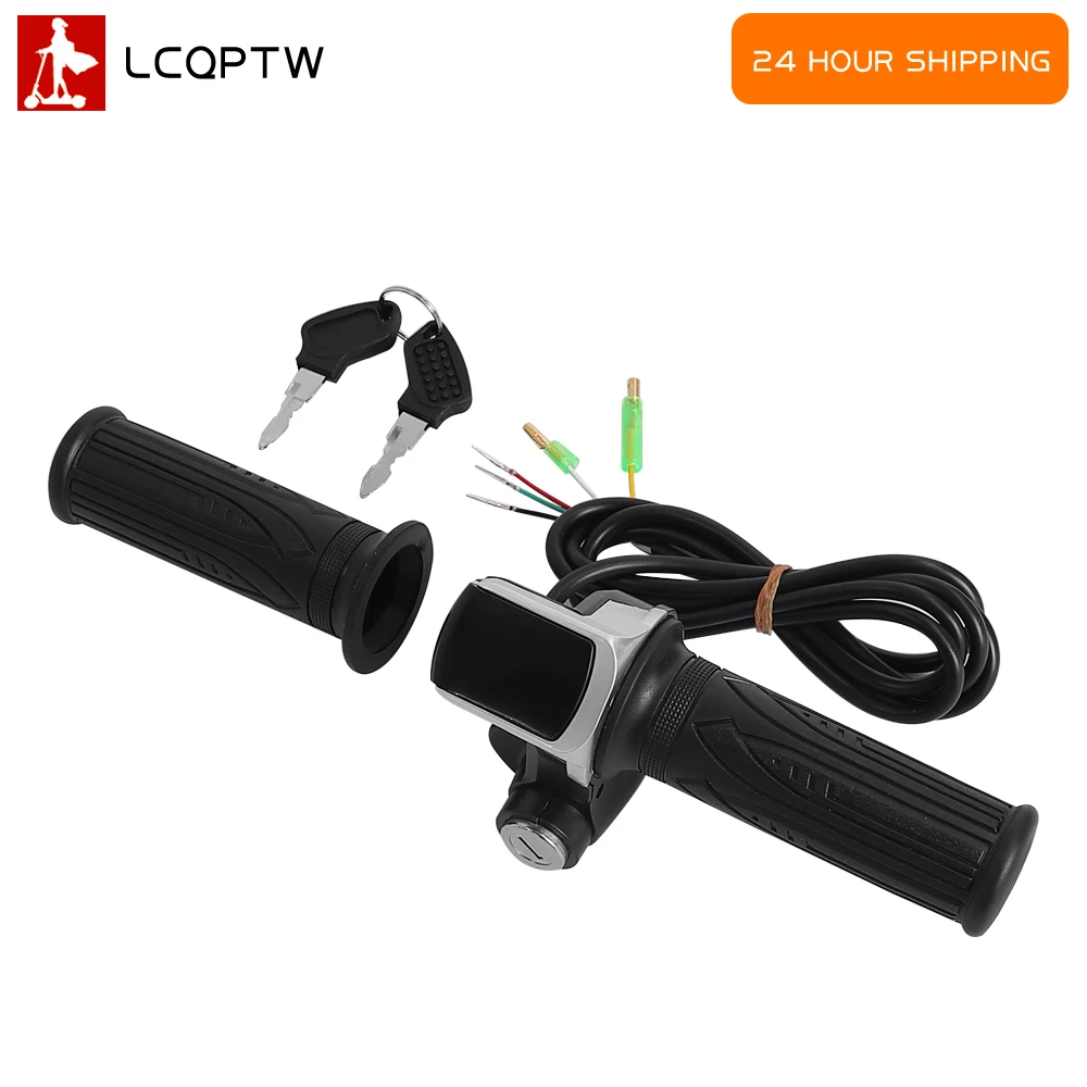 Electric Bike 24/36/48/60V Handlebar with Key for Electric Scooter Twist Grip Throttle with LCD Battery Display Throttle Grip
Electric Bike 24/36/48/60V Handlebar with Key for Electric Scooter Twist Grip Throttle with LCD Battery Display Throttle Grip