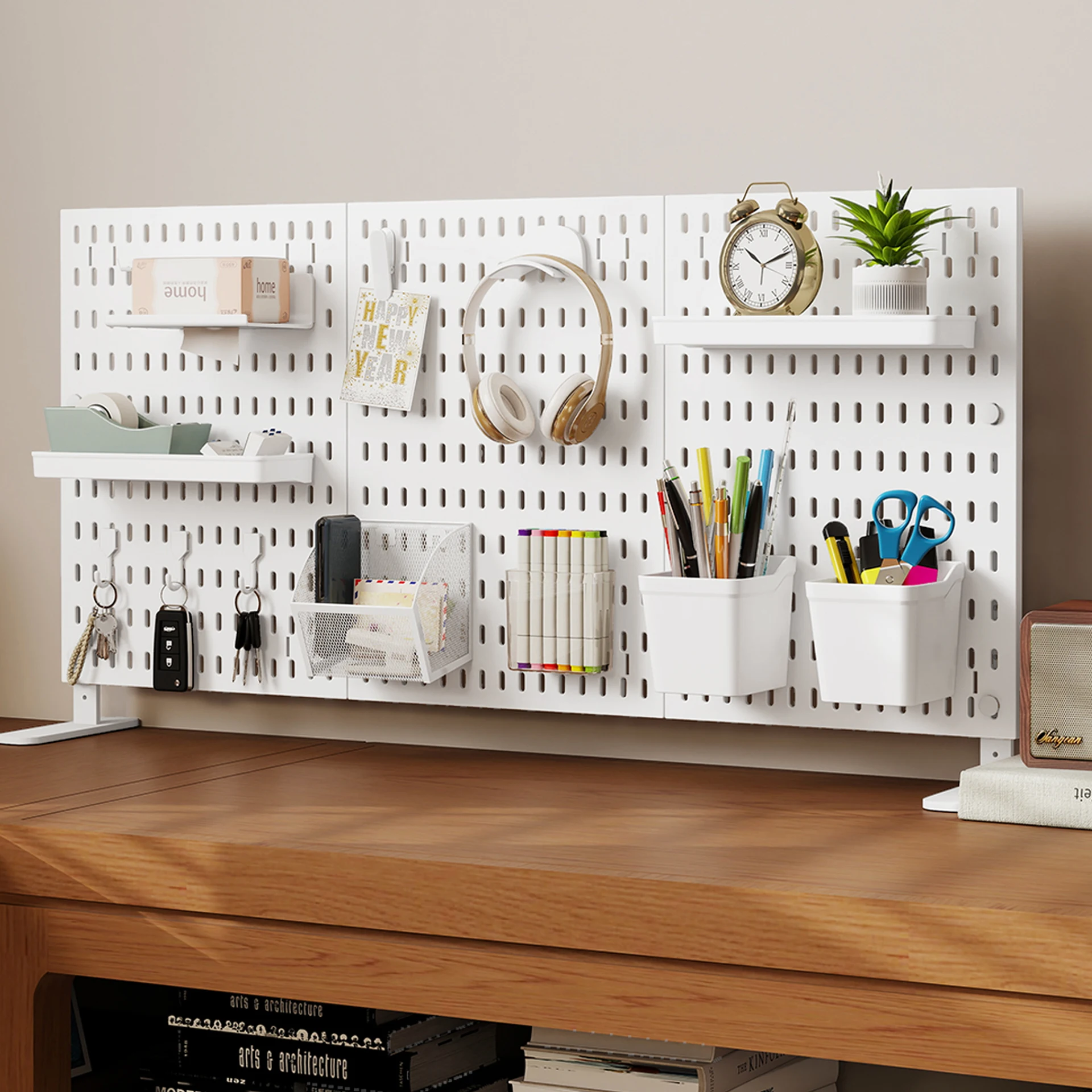 Desk Storage Pegboard – Stand or Clamp Installation for Organizing & Displaying Stationery and Files on Your Desk
Desk Storage Pegboard – Stand or Clamp Installation for Organizing & Displaying Stationery and Files on Your Desk