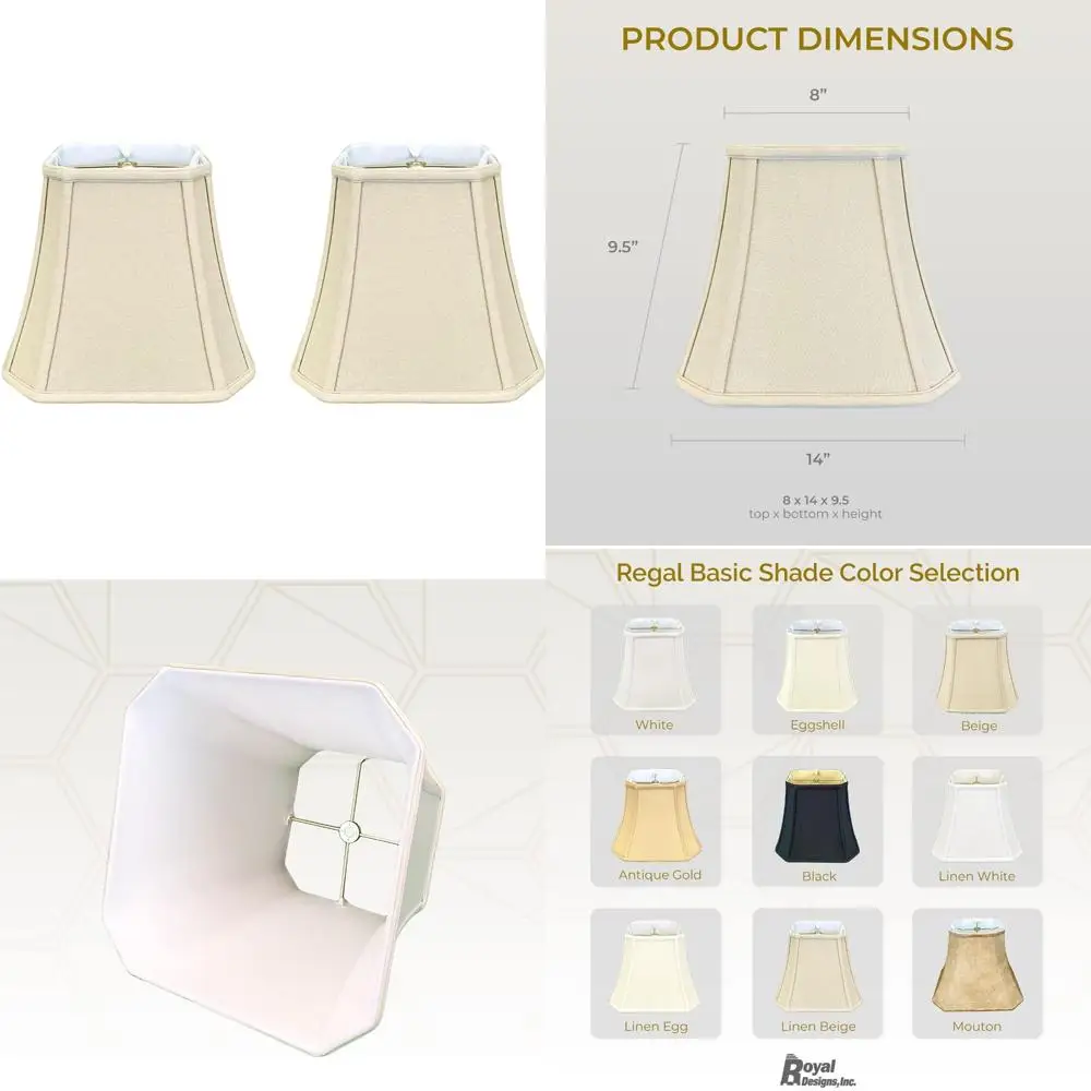 Linen Beige Square Cut Corner Bell Lamp Shades Basic Design, Set of 2, 8x14x11.25 Inches
Linen Beige Square Cut Corner Bell Lamp Shades Basic Design, Set of 2, 8x14x11.25 Inches