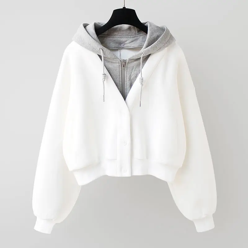 plus Size Women's Autumn Jacket Short Baseball Style Faux Two-Piece Sweatshirt Open Cardigan Korean Version Long Sleeve Casual
plus Size Women's Autumn Jacket Short Baseball Style Faux Two-Piece Sweatshirt Open Cardigan Korean Version Long Sleeve Casual