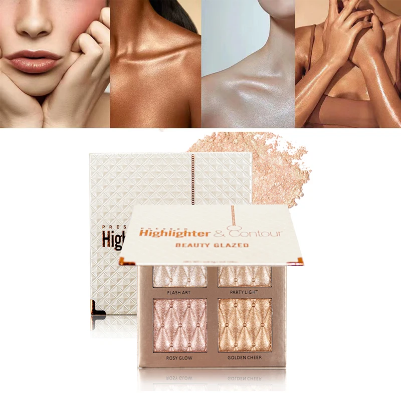 BEAUTY GLAZED 4-цветная контурная пудра с высокой зажигалкой для контура лица Мягкая гладкая естественное мерцание 
BEAUTY GLAZED 4-цветная контурная пудра с высокой зажигалкой для контура лица Мягкая гладкая естественное мерцание