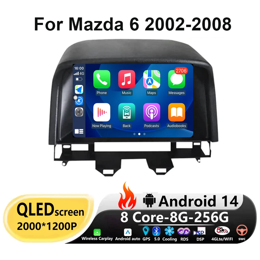 Автомагнитола для Mazda 6 2002-2008, Android 14, мультимедийный видеоплеер, навигация, GPS, стерео, Carplay, RDS, BT, экран, Wi-Fi, 4G, DSP
Автомагнитола для Mazda 6 2002-2008, Android 14, мультимедийный видеоплеер, навигация, GPS, стерео, Carplay, RDS, BT, экран, Wi-Fi, 4G, DSP