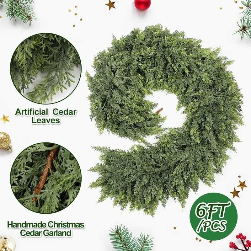 Handmade Christmas Garland Artificial Cedar Needles Green Seasonal Garland Christmas Indoor Outdoor Christmas Decoration
Handmade Christmas Garland Artificial Cedar Needles Green Seasonal Garland Christmas Indoor Outdoor Christmas Decoration
