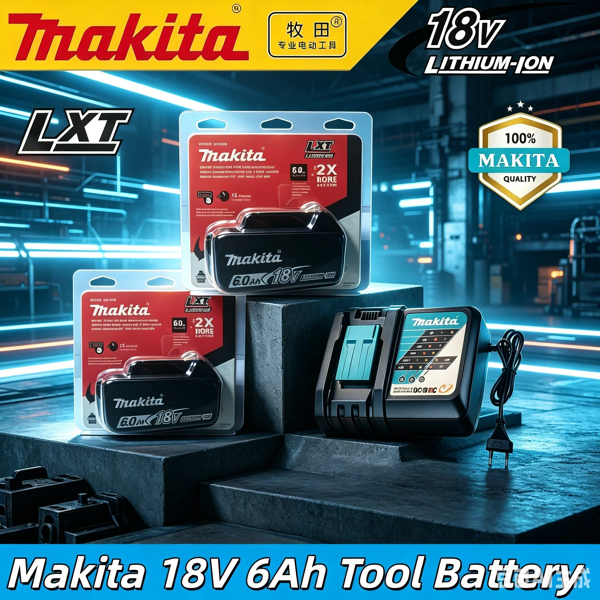 Workshop Grade Authentic Makita 6.0Ah LXT 18V Battery,Durable Spare Part Compatible BL1830B BL1840B BL1850BL1860B Electric Tools
Workshop Grade Authentic Makita 6.0Ah LXT 18V Battery,Durable Spare Part Compatible BL1830B BL1840B BL1850BL1860B Electric Tools