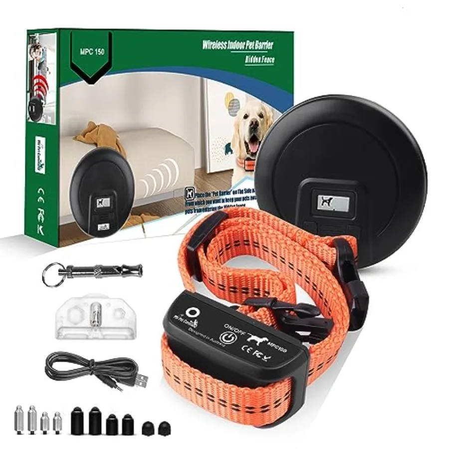 Indoor pet barrier for home use, plastic and silicone collar, black and gray, adjustable range with static and tone correction
Indoor pet barrier for home use, plastic and silicone collar, black and gray, adjustable range with static and tone correction
