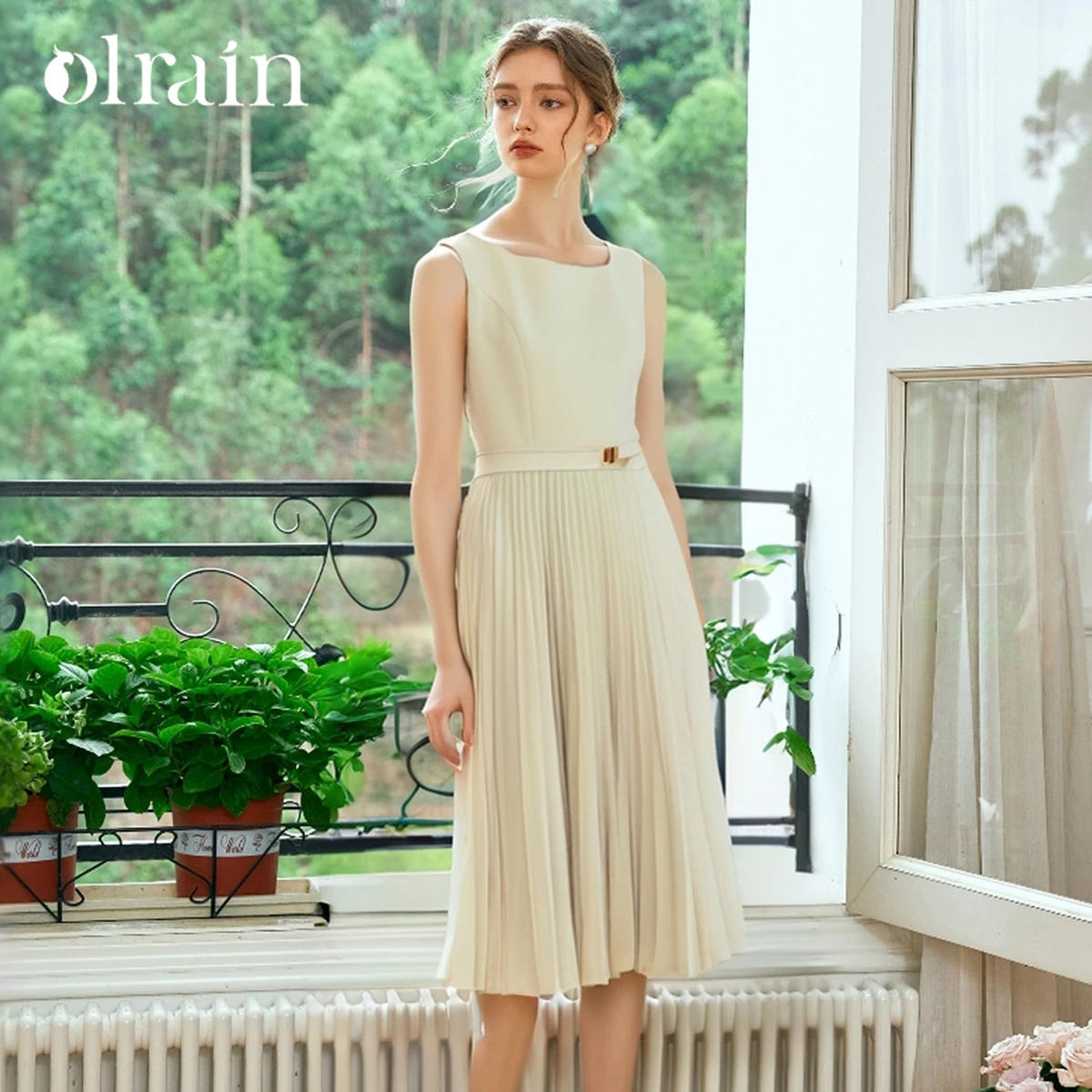 OLrain Elegant Pleated Dresses Woman 2025 Summer Fashion Female Belt Waist Sleeveless Tank Midi Dress Ladies Clothing O57XL98952
OLrain Elegant Pleated Dresses Woman 2025 Summer Fashion Female Belt Waist Sleeveless Tank Midi Dress Ladies Clothing O57XL98952