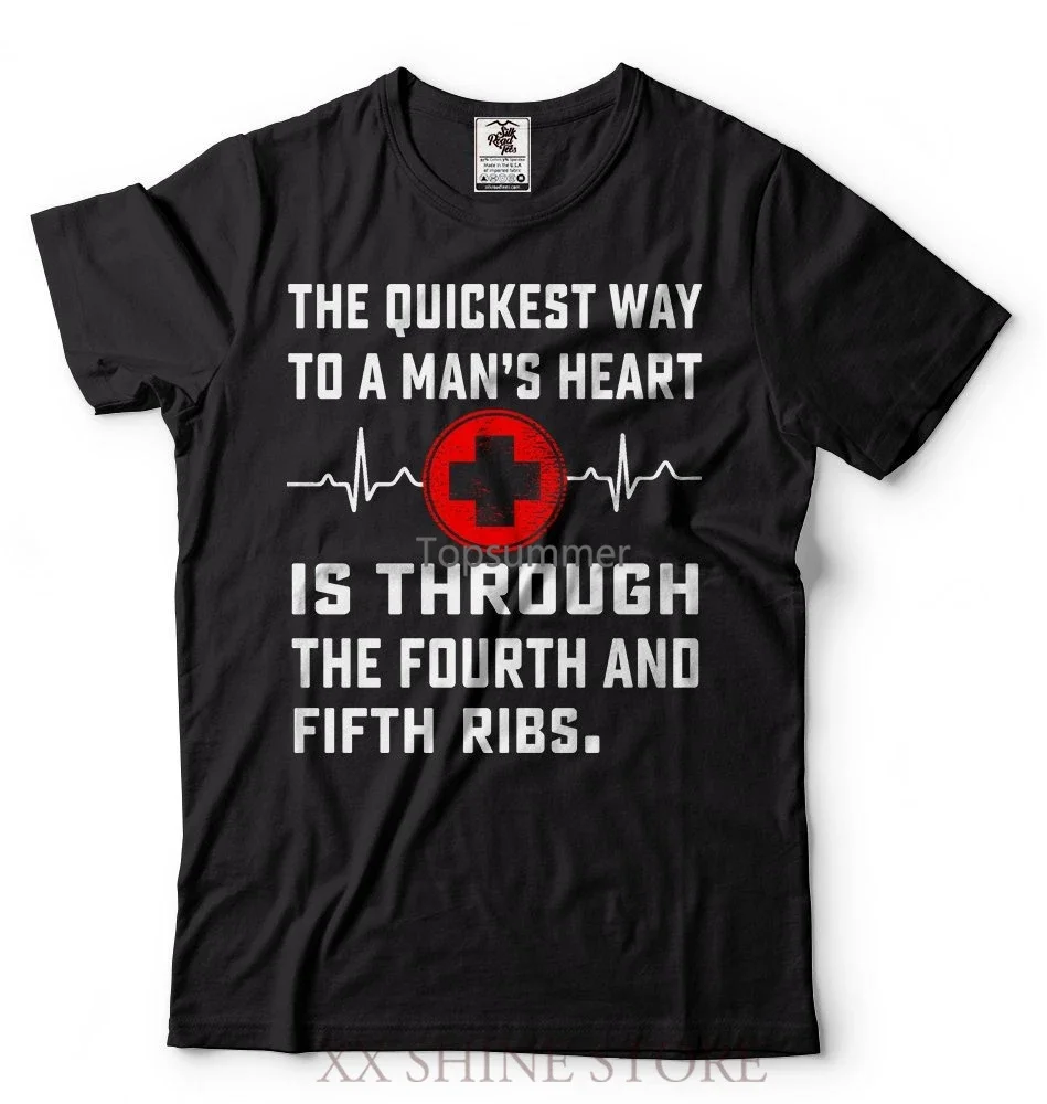 Nurse Humor Funny T Shirt Quickest Way To A Mans Heart Medical Humor Doctor Nurse T-Shirt 100% Cotton T Shirt Men Women Tee
Nurse Humor Funny T Shirt Quickest Way To A Mans Heart Medical Humor Doctor Nurse T-Shirt 100% Cotton T Shirt Men Women Tee