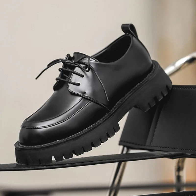 High End Leather Shoes Men's British Style Breathable Casual Round Toe Thick Sole Height Increasing Business Formal Shoes Male
High End Leather Shoes Men's British Style Breathable Casual Round Toe Thick Sole Height Increasing Business Formal Shoes Male
