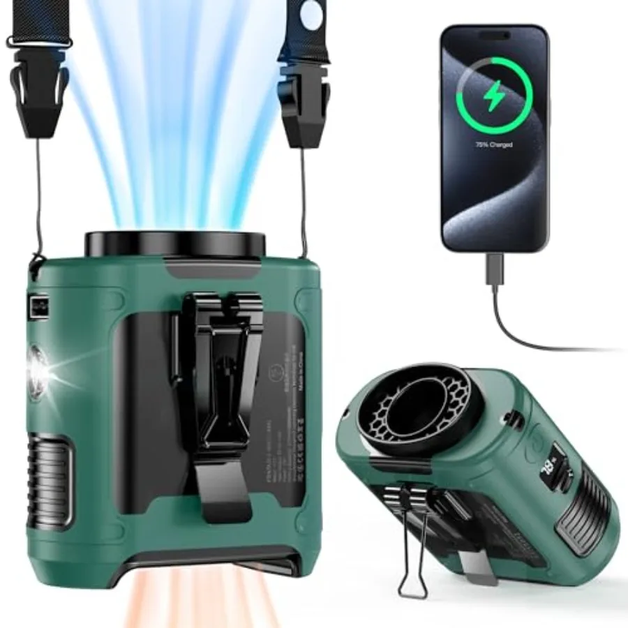 Portable Waist Clip Fan - 40H Cooling Personal Wearable Fan5 Speeds 16000RPM Strong Belt Fan Rechargeable Hands-free Neck Fan W
Portable Waist Clip Fan - 40H Cooling Personal Wearable Fan5 Speeds 16000RPM Strong Belt Fan Rechargeable Hands-free Neck Fan W