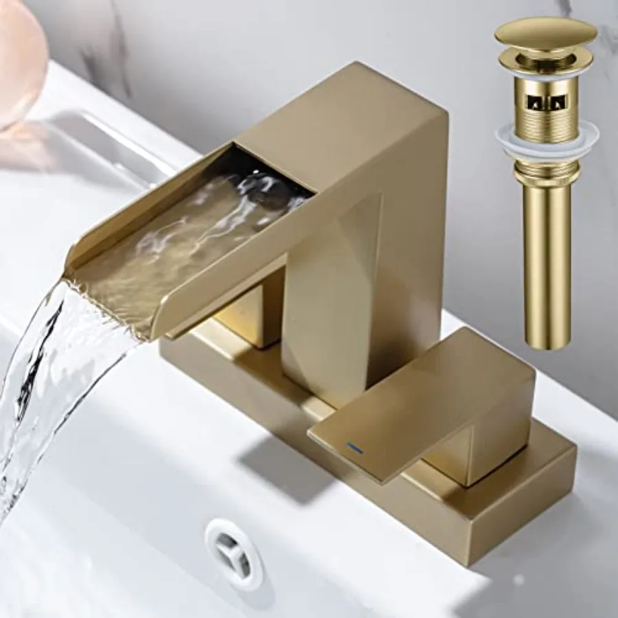 4 Inch Centerset Bathroom Waterfall Faucet 2 Handle 3 Hole Lavatory Vanity Faucet Waterfall Basin Faucets with Pop Up Drain wit
4 Inch Centerset Bathroom Waterfall Faucet 2 Handle 3 Hole Lavatory Vanity Faucet Waterfall Basin Faucets with Pop Up Drain wit