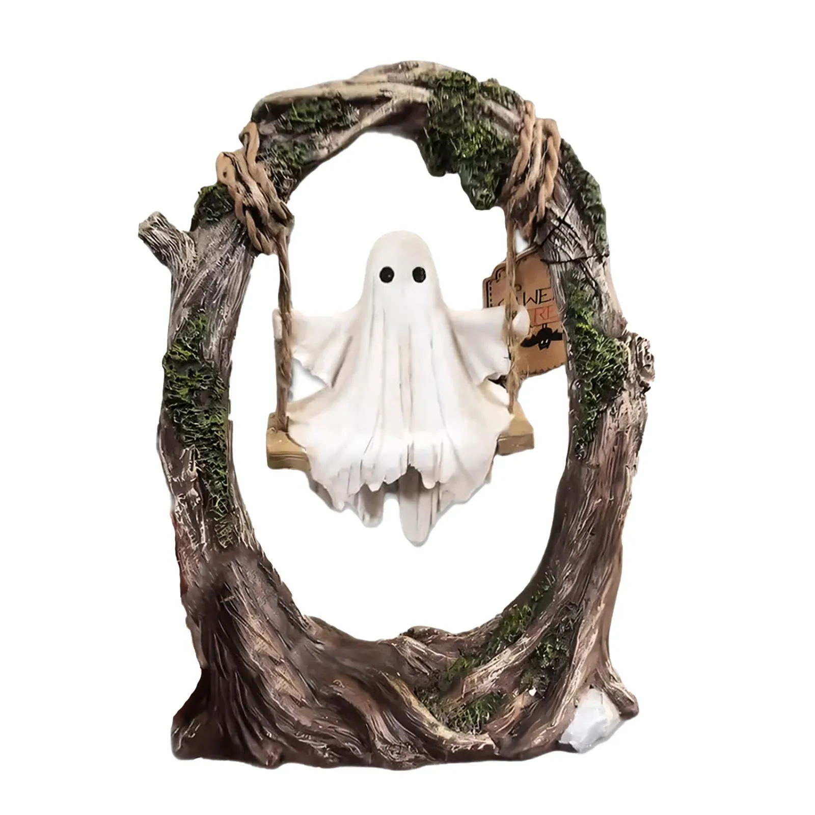 Unique Halloween Decor Ghost on Tree Swing Statue Spooky Halloween Figurine Lovely Ghost Decorations for Desktop Bookshelf Decor
Unique Halloween Decor Ghost on Tree Swing Statue Spooky Halloween Figurine Lovely Ghost Decorations for Desktop Bookshelf Decor