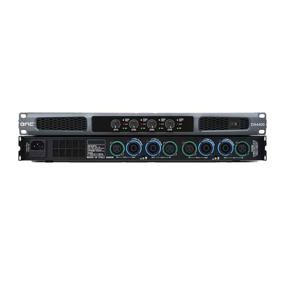 BMG DA-4400 4-канальный профессиональный усилитель мощности звука класса D для концертов
BMG DA-4400 4-канальный профессиональный усилитель мощности звука класса D для концертов