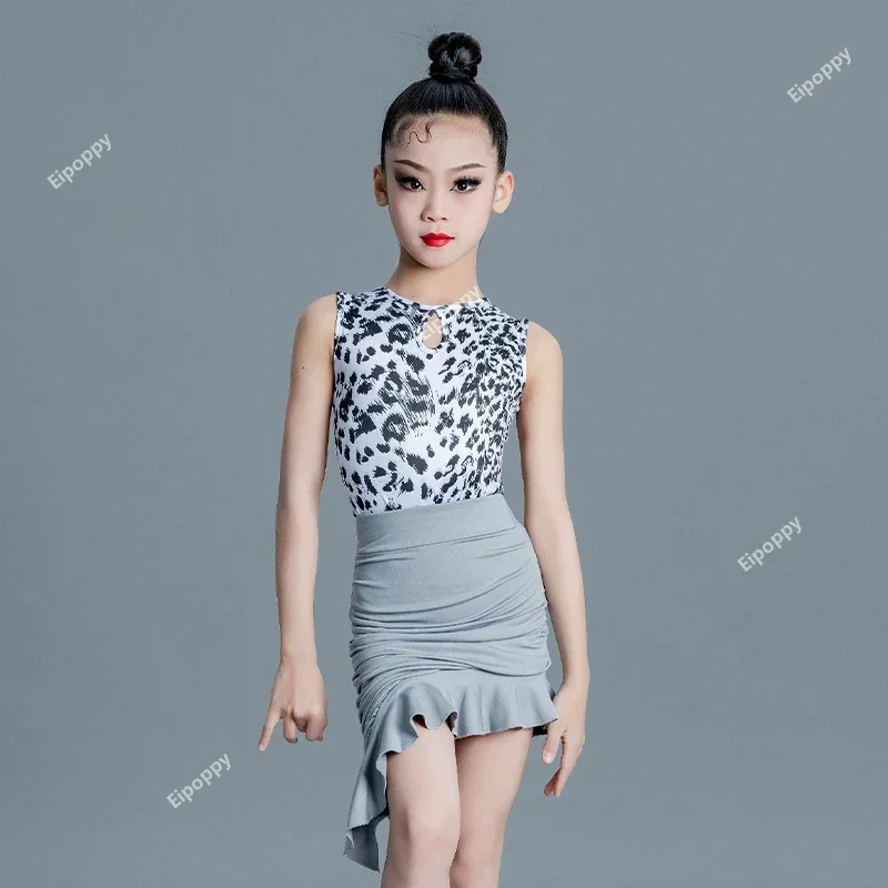 New Latin Dance Training Clothing Children Leopard Sleeveless Latin Dance Dress Split Performance Competition Set
New Latin Dance Training Clothing Children Leopard Sleeveless Latin Dance Dress Split Performance Competition Set
