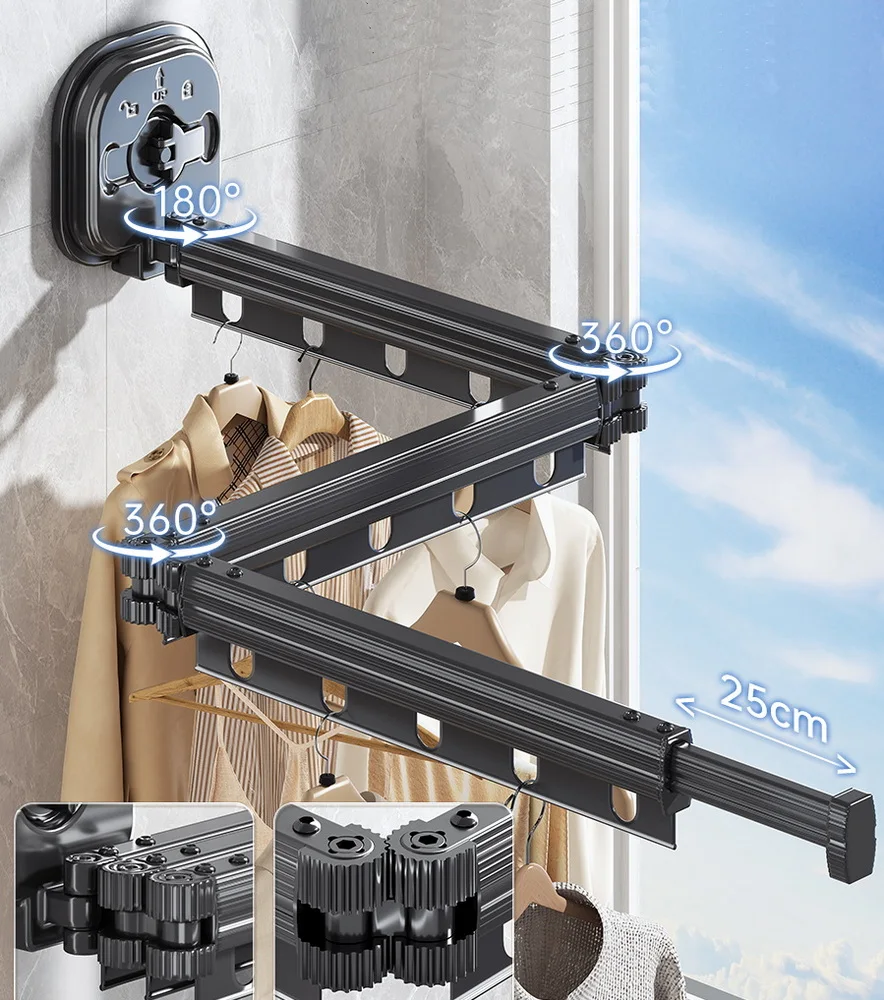 Настенная складная сушилка для одежды из алюминиевого сплава на присоске для балкона, спальни, гостиной, экономия места, сушилка для путешествий
Настенная складная сушилка для одежды из алюминиевого сплава на присоске для балкона, спальни, гостиной, экономия места, сушилка для путешествий