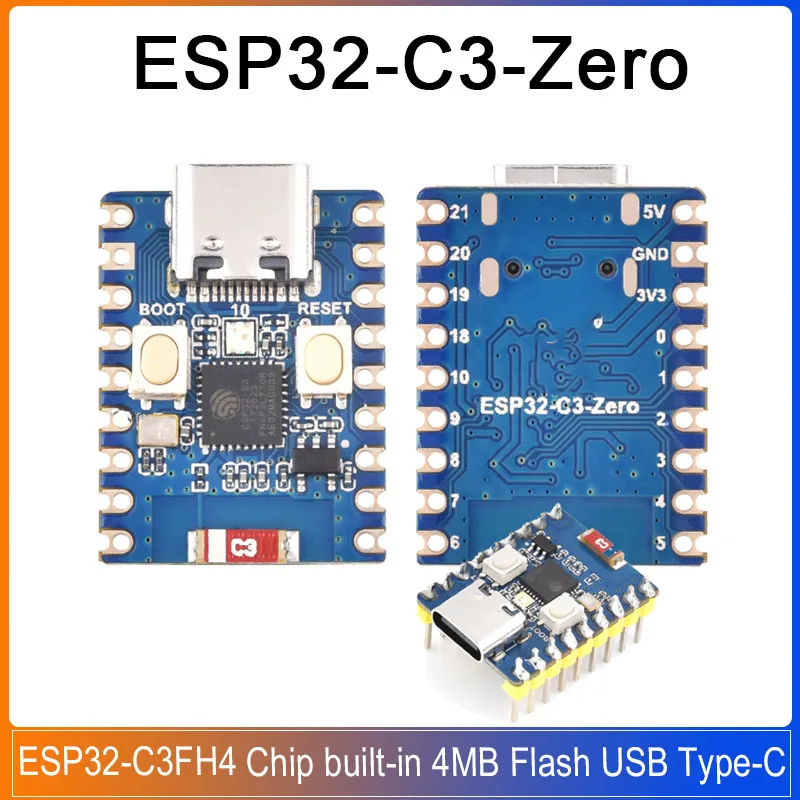 1-5PCS ESP32-C3-Zero ESP32-C3 Mini Development Board Based on ESP32-C3FH4 2.4GHz WiFi Bluetooth 5 built-in 4MB Flash USB Type-C
1-5PCS ESP32-C3-Zero ESP32-C3 Mini Development Board Based on ESP32-C3FH4 2.4GHz WiFi Bluetooth 5 built-in 4MB Flash USB Type-C