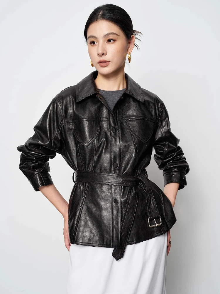 Casual Short Genuine Leather Jackets for Women Spring Autumn 2026 New High-end Simple Soft Black Oil Wax Real Sheepskin Coat
Casual Short Genuine Leather Jackets for Women Spring Autumn 2026 New High-end Simple Soft Black Oil Wax Real Sheepskin Coat