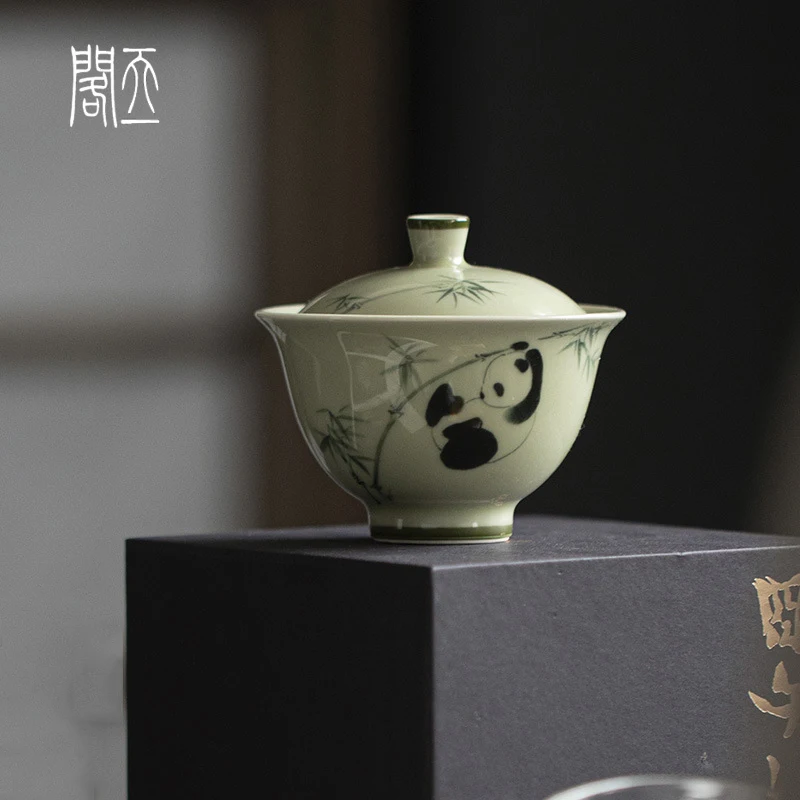 Hand-Painted Cerc Tea Bowl Lid Cup Panda Plang Bamboo Tea Room Scholar's Tea Set Sichuan Culture Tea Utensils Dehua Coun
Hand-Painted Cerc Tea Bowl Lid Cup Panda Plang Bamboo Tea Room Scholar's Tea Set Sichuan Culture Tea Utensils Dehua Coun