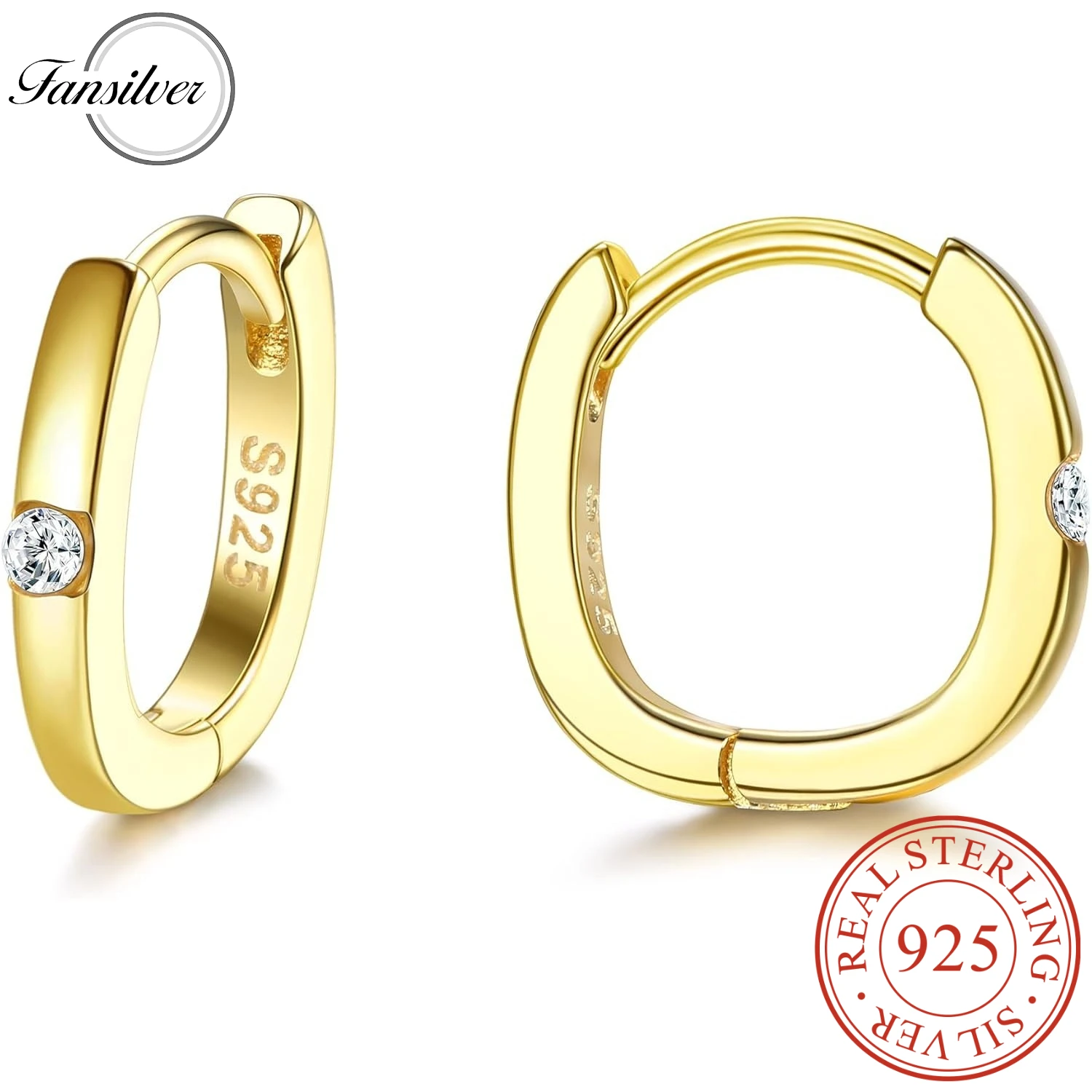 Fansilver 925 Sterling Silver Hoop Earrings for Women 14K Gold Plated Oval Hoop Earring U-Shaped Geometric Huggie Earrings Jewel
Fansilver 925 Sterling Silver Hoop Earrings for Women 14K Gold Plated Oval Hoop Earring U-Shaped Geometric Huggie Earrings Jewel