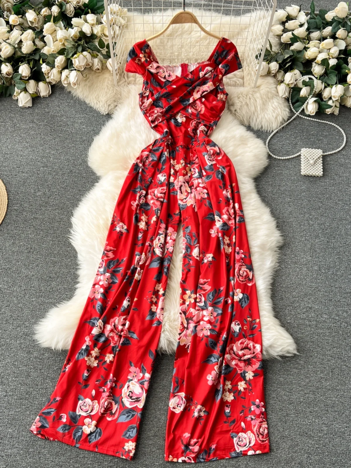 Vaion Inspired Loose Women's Rer High Waist Slimming Casual Floral Print Wide Leg Pants High Waist Straight Cut
Vaion Inspired Loose Women's Rer High Waist Slimming Casual Floral Print Wide Leg Pants High Waist Straight Cut