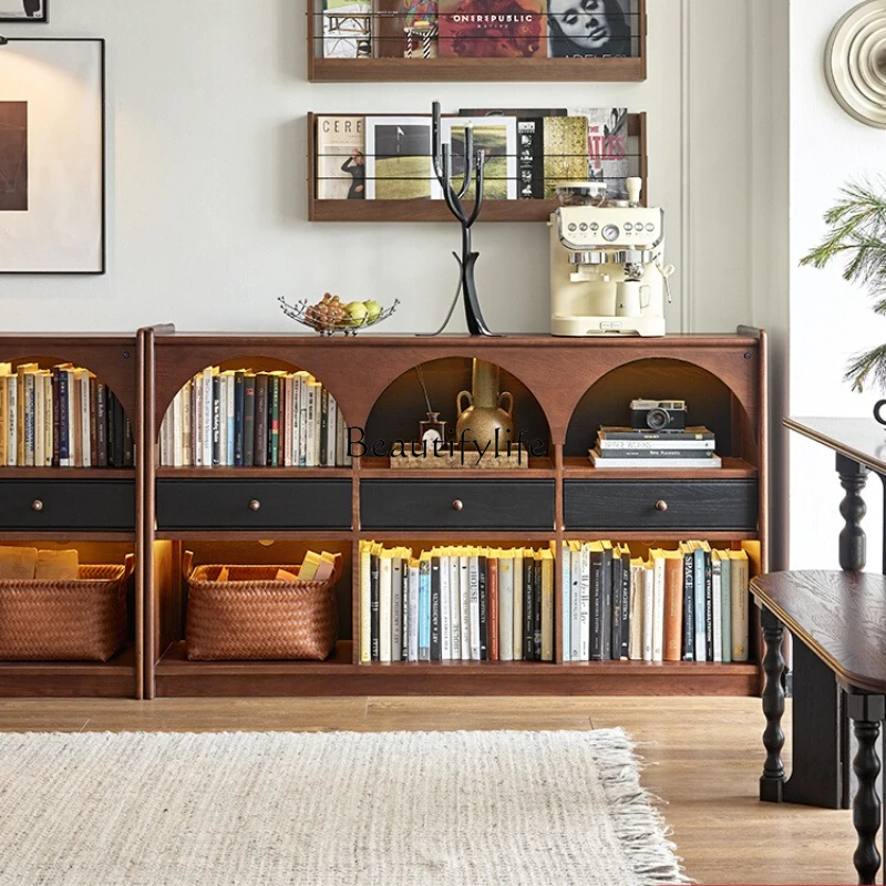 Bookcase living room French medieval solid wood display storage combination cabinet
Bookcase living room French medieval solid wood display storage combination cabinet